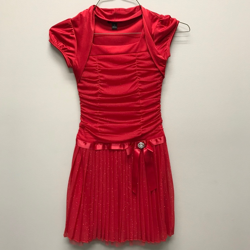 By & By Girl’s Special Red Party Dress Halloween SZ 10, EUC